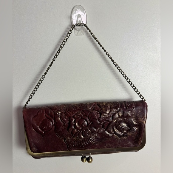 Patricia Nash Brown Convertible Clutch/Shoulder Bag w/ Kiss-lock Closure, NWOT - Picture 1 of 13